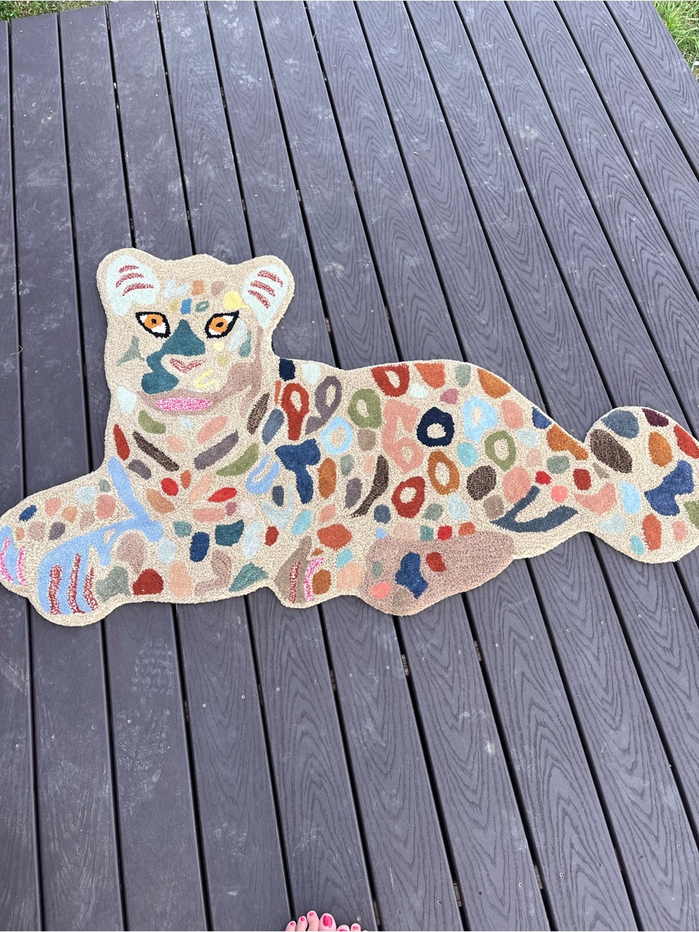 Colorful Leopard Shaped Accent Rug